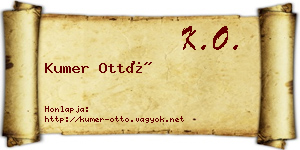 Kumer Ottó névjegykártya